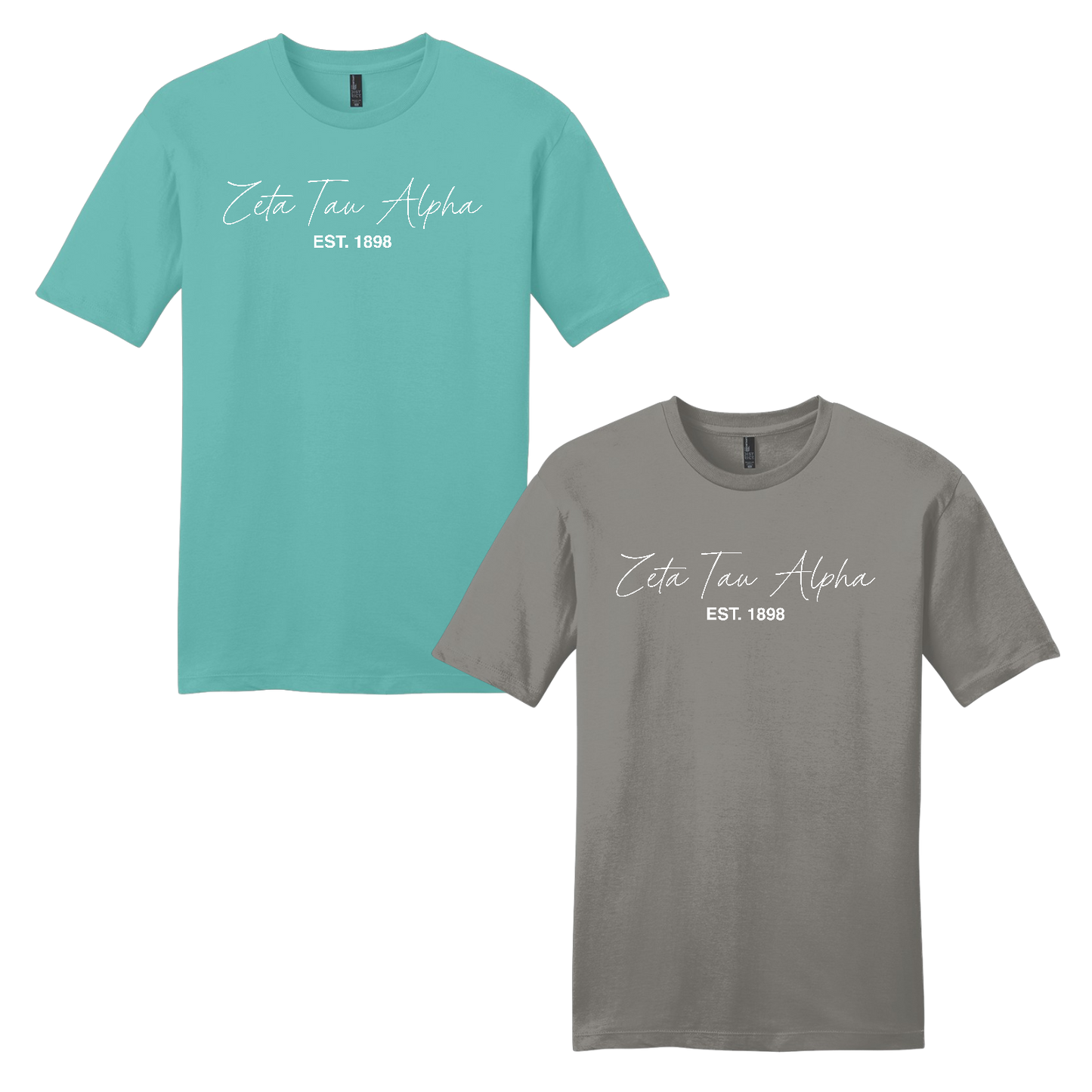 Zeta Tau Alpha, Script Est. Tee - Sorority
