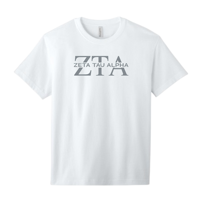 Zeta Tau Alpha, Split Greek Letters Tee - Sorority