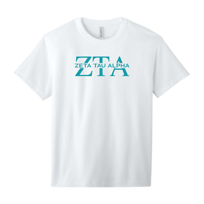 Zeta Tau Alpha, Split Greek Letters Tee - Sorority